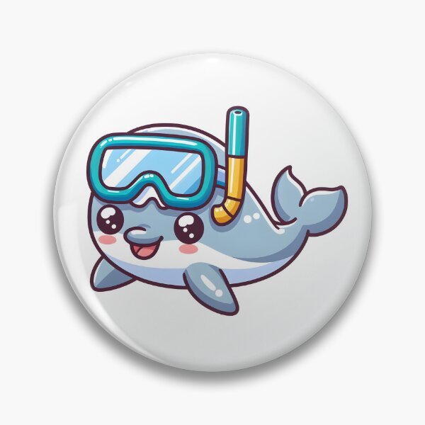 Item preview, Kawaii Dolphin: A Snorkel Mask designed and sold by CanvasCutie.