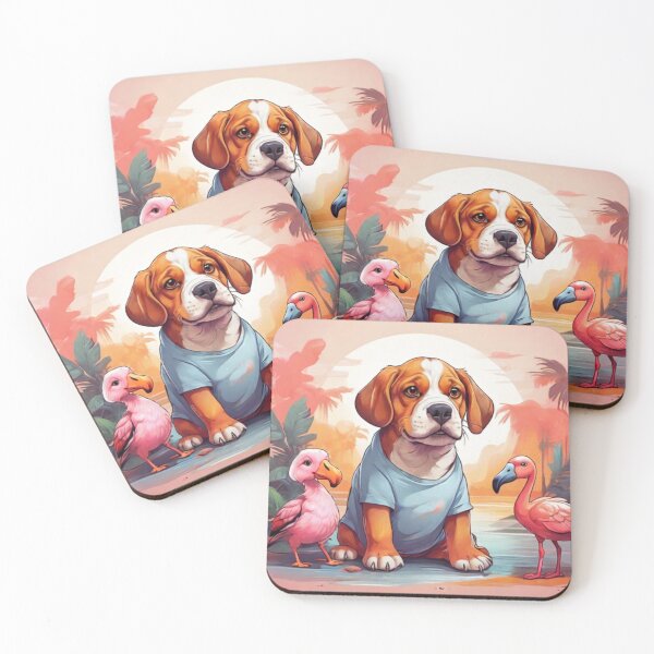 Item preview, Beagle's Flamingo Friends designed and sold by NeatThingLover.