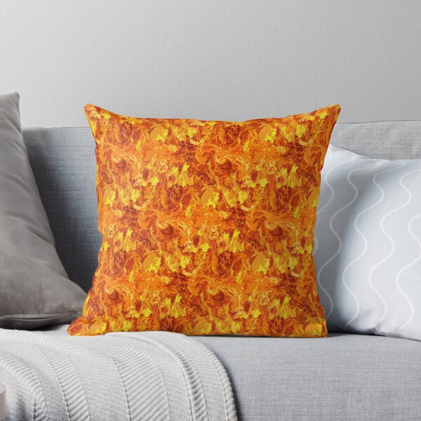 Blazing Fire, Flames, Fire Pattern Throw Pillow