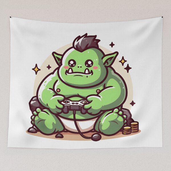 Item preview, Kawaii Chubby Ogre: A Game Controller designed and sold by CanvasCutie.
