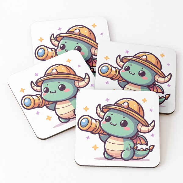 Item preview, Kawaii Adorable Dragon With Explorer Hat Exploring designed and sold by CanvasCutie.