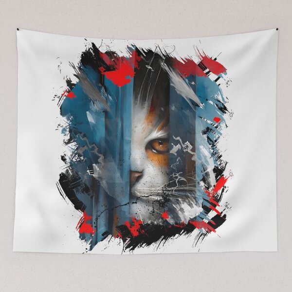 Item preview, Curioso gatito pixelado asomándose por la ventana (lindo arte de gato) designed and sold by Aroncross111.
