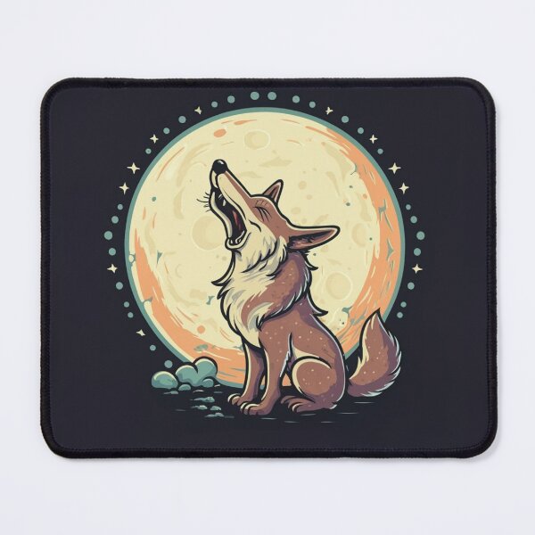 Item preview, Cute funny coyote howling at the moon with a starry sky designed and sold by Trend-Beaver.