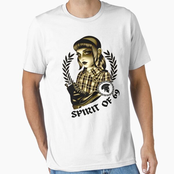 Vintage-Inspired T-Shirt, Retro skinhead girl Spirit of 69, Skinhead Fashion Essential T-Shirt