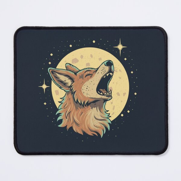Item preview, Cute funny coyote howling at the moon with a starry sky designed and sold by Trend-Beaver.