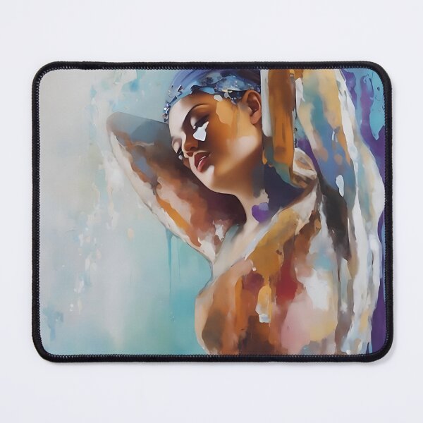 Item preview, abstract figure painting of woman taking shower designed and sold by UmagineArts.