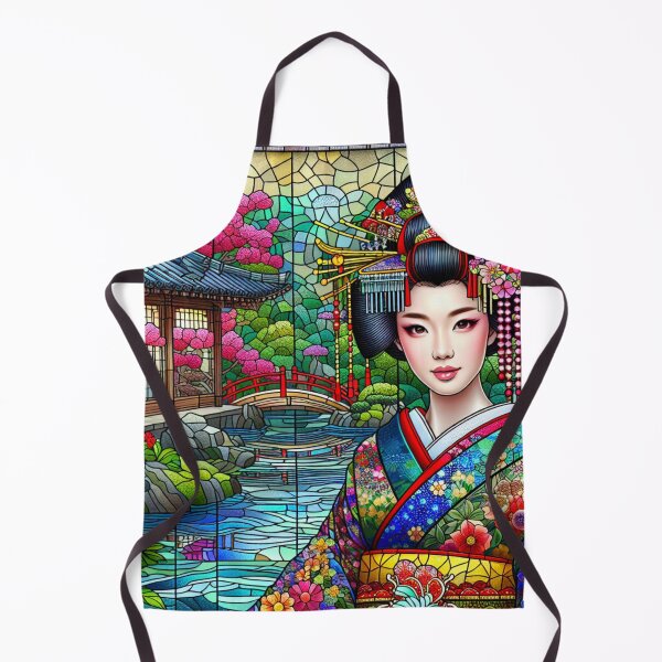 Item preview, Portrait of a Young Geisha in Stained Glass designed and sold by HippieFarms11.