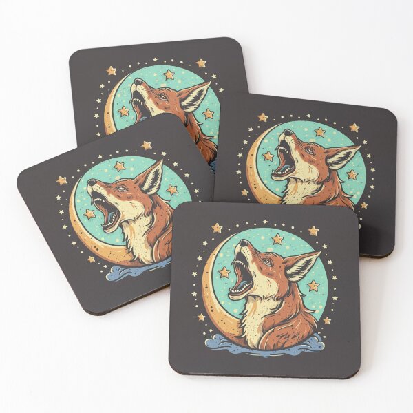Item preview, Cute funny coyote howling at the moon with a starry sky designed and sold by Trend-Beaver.