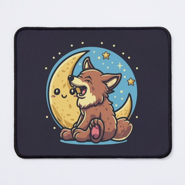 Item preview, Cute funny coyote howling at the moon with a starry sky designed and sold by Trend-Beaver.
