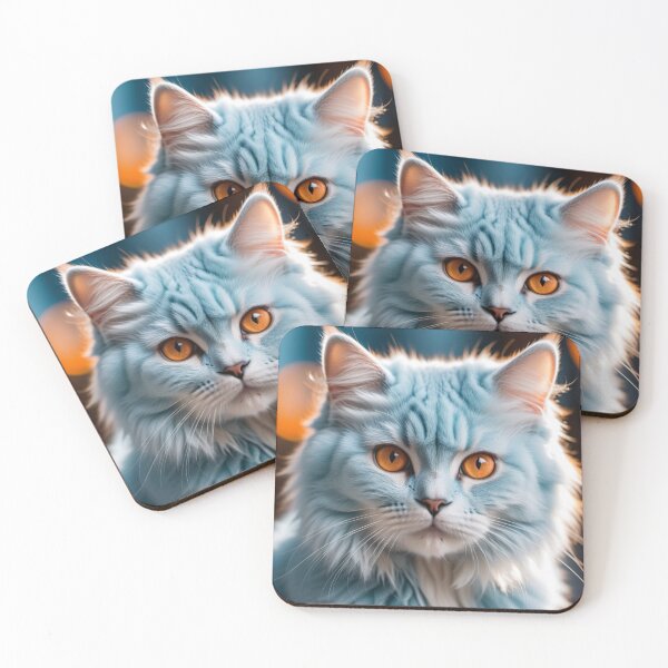 Item preview, Cute cat with light blue fur designed and sold by Grzegorz Majerski.