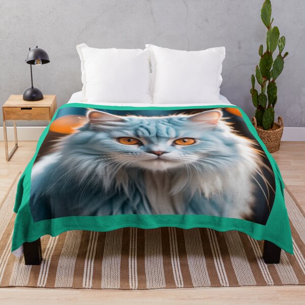 Item preview, Cute cat with light blue fur designed and sold by Grzegorz Majerski.