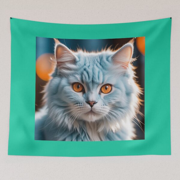 Item preview, Cute cat with light blue fur designed and sold by Grzegorz Majerski.