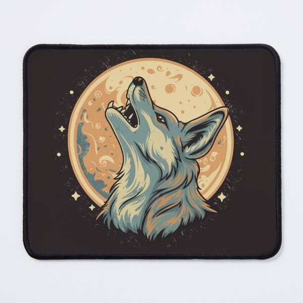 Item preview, Cute funny coyote howling at the moon with a starry sky designed and sold by Trend-Beaver.