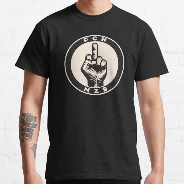 Vista previa del artículo con la obra «FCK NZS - Contra el fascismo», diseñado y vendido por Dunkelflaute.