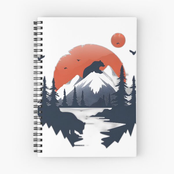 Item preview, Retro sunset scenery - mountains and bears designed and sold by Wildflow Creations.