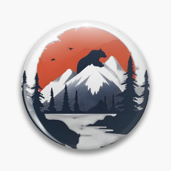 Item preview, Retro sunset scenery - mountains and bears designed and sold by Wildflow Creations.