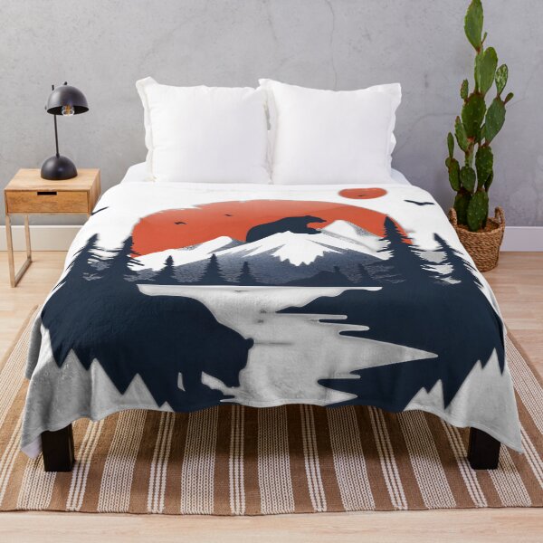 Item preview, Retro sunset scenery - mountains and bears designed and sold by Wildflow Creations.