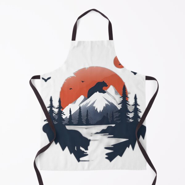 Item preview, Retro sunset scenery - mountains and bears designed and sold by Wildflow Creations.