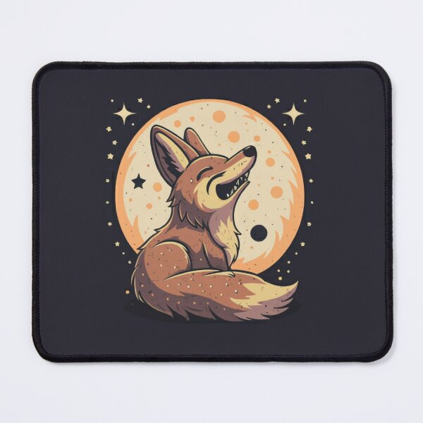 Item preview, Cute funny coyote howling at the moon with a starry sky designed and sold by Trend-Beaver.