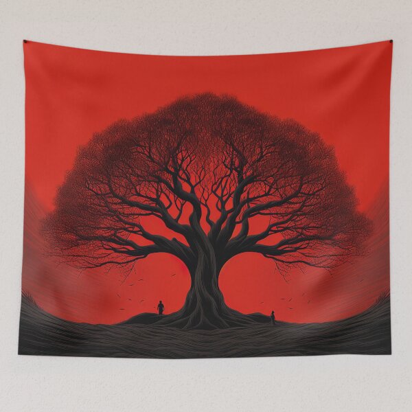 Item preview, Banyan tree | Red minimalism designed and sold by ComicsFactory.