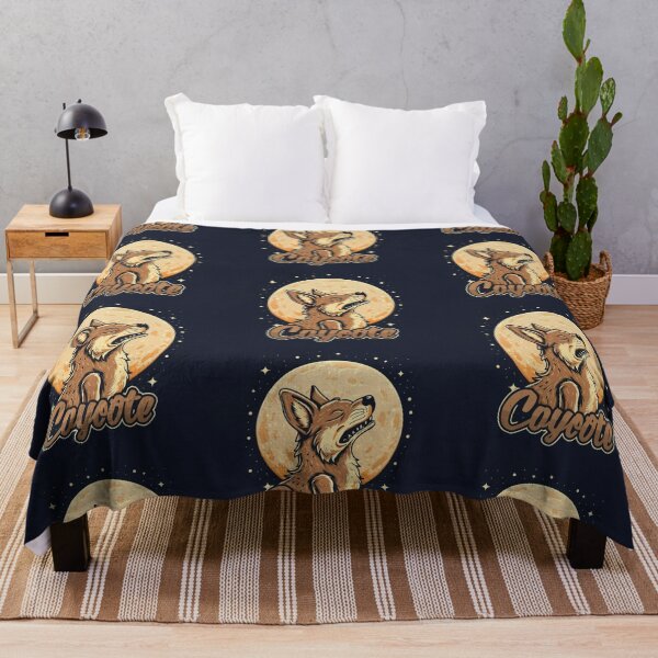 Item preview, Cute funny coyote howling at the moon with a starry sky designed and sold by Trend-Beaver.