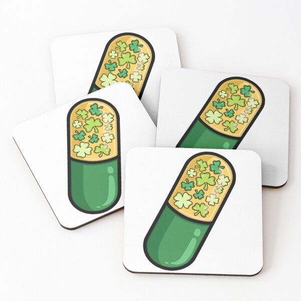 Item preview, Four leaf clover St. Patrick’s Day  Pill capsule Pharmacy RX Collection 2024 Sticker designed and sold by TIPbyAshley.
