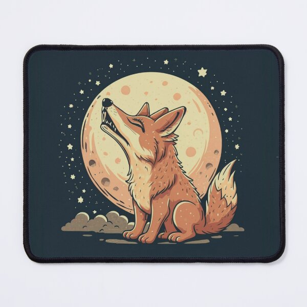 Item preview, Cute funny coyote howling at the moon with a starry sky designed and sold by Trend-Beaver.
