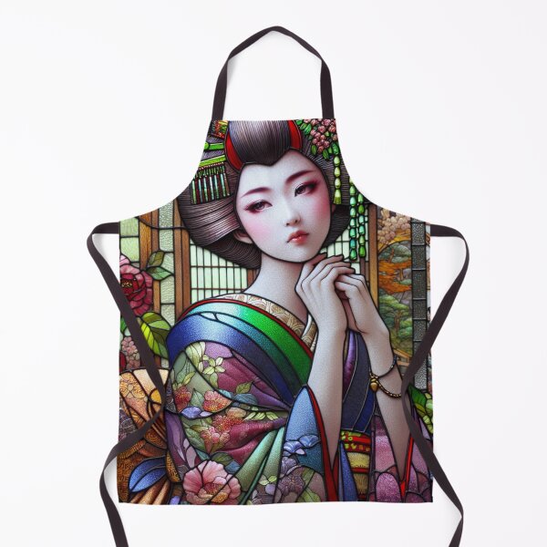 Item preview, Stained Glass Japanese Geisha Art designed and sold by HippieFarms11.