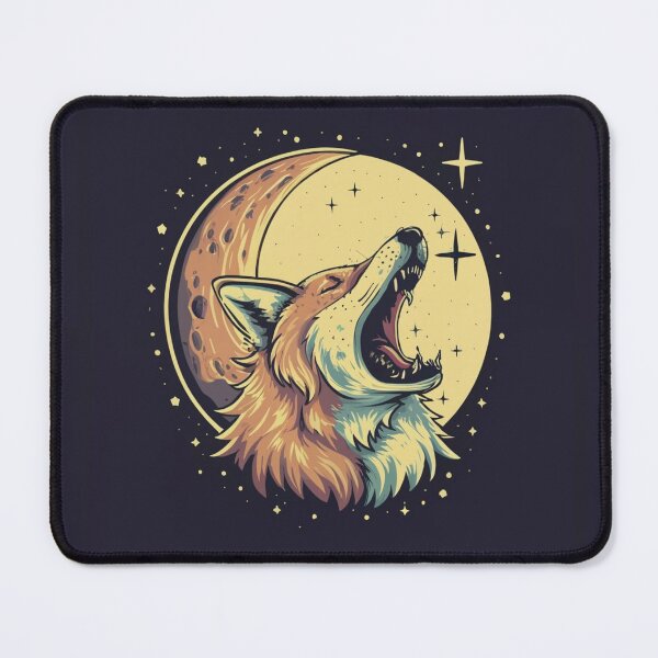 Item preview, Cute funny coyote howling at the moon with a starry sky designed and sold by Trend-Beaver.