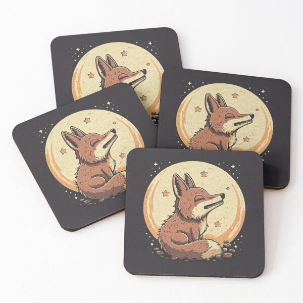Item preview, Cute funny coyote howling at the moon with a starry sky designed and sold by Trend-Beaver.