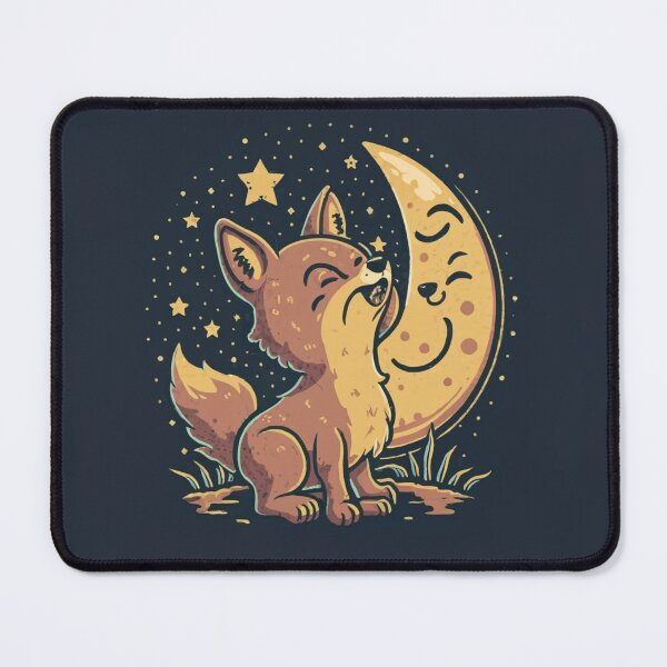 Item preview, Cute funny coyote howling at the moon with a starry sky designed and sold by Trend-Beaver.