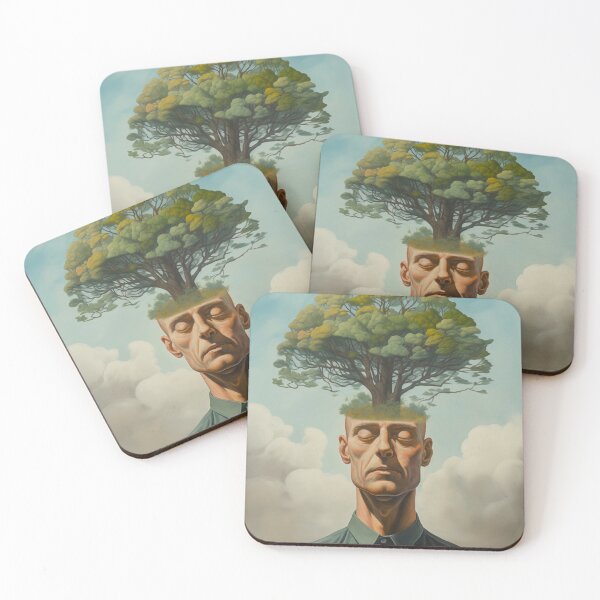 Item preview, Man with the Mind - Man with flower head boho modern unique art designed and sold by olivergraham.