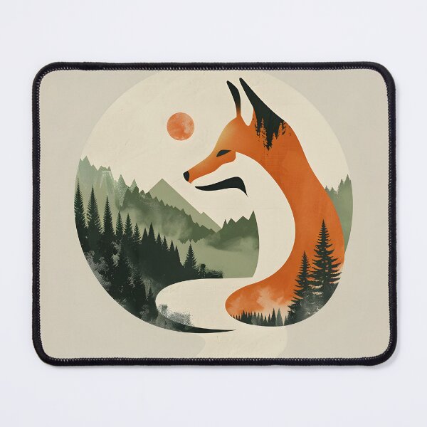 Item preview, Retro sunset scenery - fox and mountains  designed and sold by Wildflow Creations.