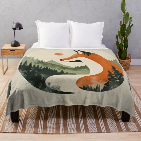 Item preview, Retro sunset scenery - fox and mountains  designed and sold by Wildflow Creations.