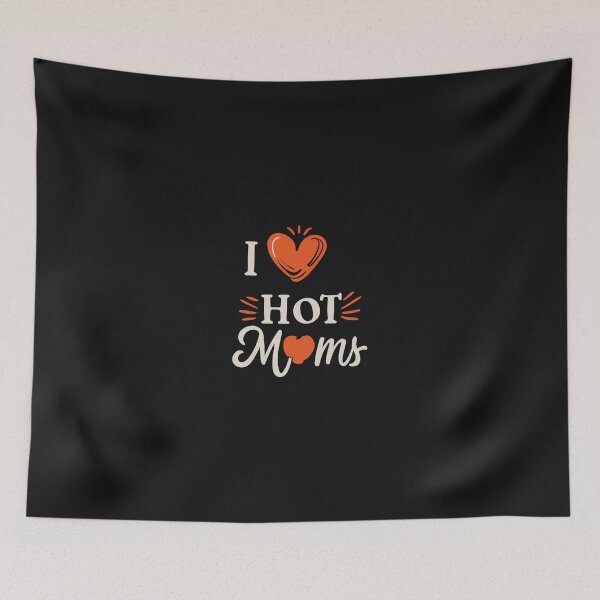 Item preview, I Love Hot Moms I Heart Hot Moms Distressed Retro Vintage designed and sold by Clouth Clothing  ⭐⭐⭐⭐⭐.