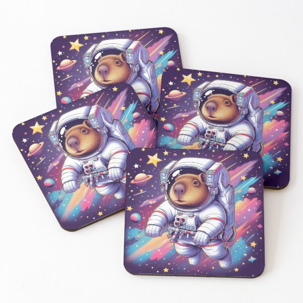 Item preview, Capybara Astronaut Colorful Space designed and sold by soapblossom.