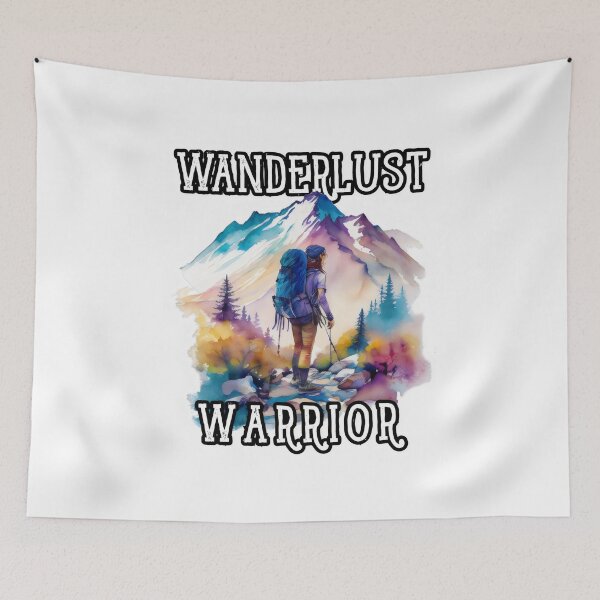 Item preview, Wanderlust Warrior: Conquering Trails with Nature's Guidance designed and sold by MillennialVibe.