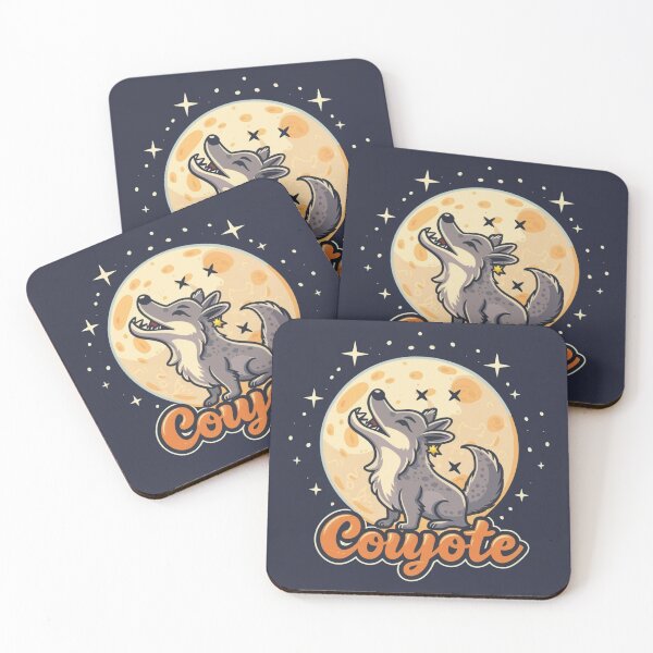 Item preview, Cute funny coyote howling at the moon with a starry sky designed and sold by Trend-Beaver.