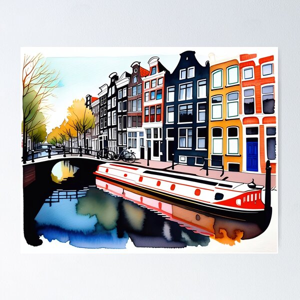 Aperçu de l'œuvre Amsterdam The Netherlands créée et vendue par TheArtOfPat.