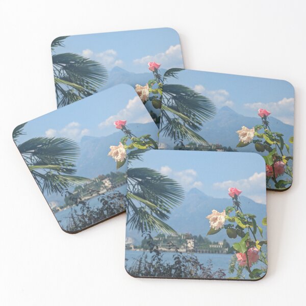 Item preview, roses set in front of a lake landscape designed and sold by Lauren0906.