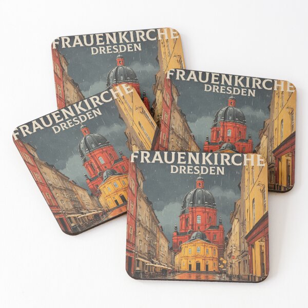 Item preview, Frauenkirche Dresden Germany Starry Night Vintage Travel Poster designed and sold by TravelersGems.