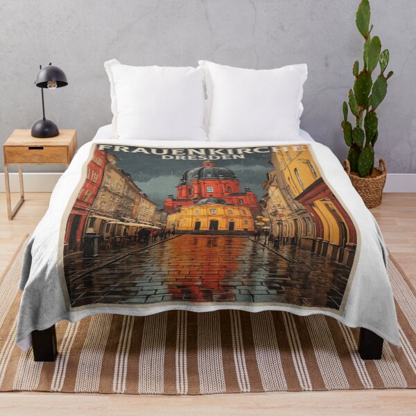 Item preview, Frauenkirche Dresden Germany Starry Night Vintage Travel Poster designed and sold by TravelersGems.