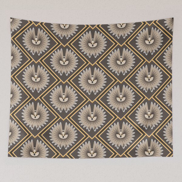 Item preview, Geometrical owl pattern in earthy tones designed and sold by starseedgems.