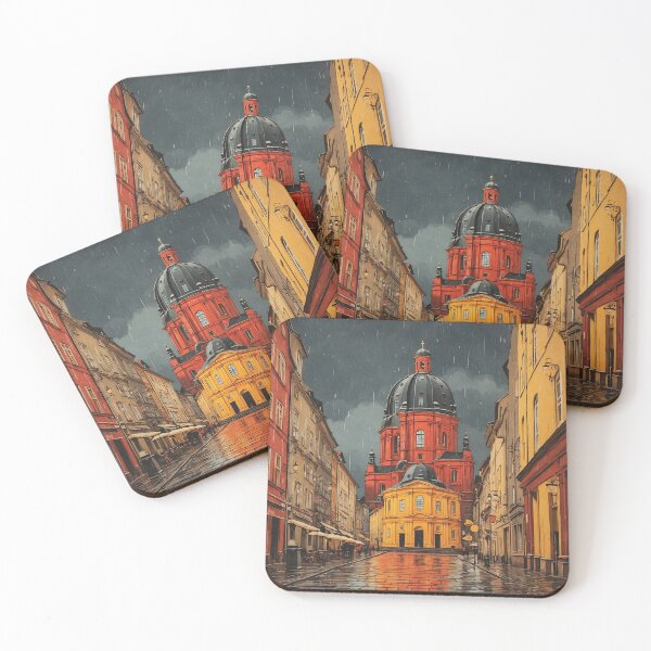 Item preview, Frauenkirche Dresden Germany Starry Night Vintage Travel Poster Art designed and sold by TravelersGems.