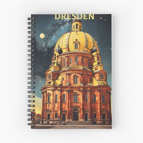 Item preview, Frauenkirche Dresden Germany Starry Night Vintage Travel Poster designed and sold by TravelersGems.