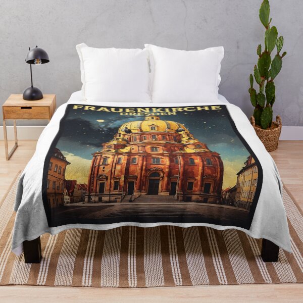 Item preview, Frauenkirche Dresden Germany Starry Night Vintage Travel Poster designed and sold by TravelersGems.