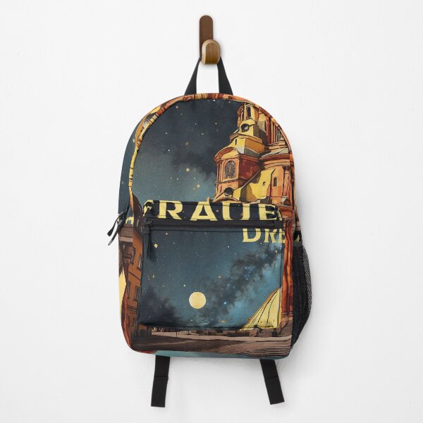 Item preview, Frauenkirche Dresden Germany Starry Night Vintage Travel Poster designed and sold by TravelersGems.