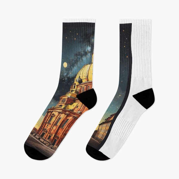 Item preview, Frauenkirche Dresden Germany Starry Night Vintage Travel Poster Art designed and sold by TravelersGems.