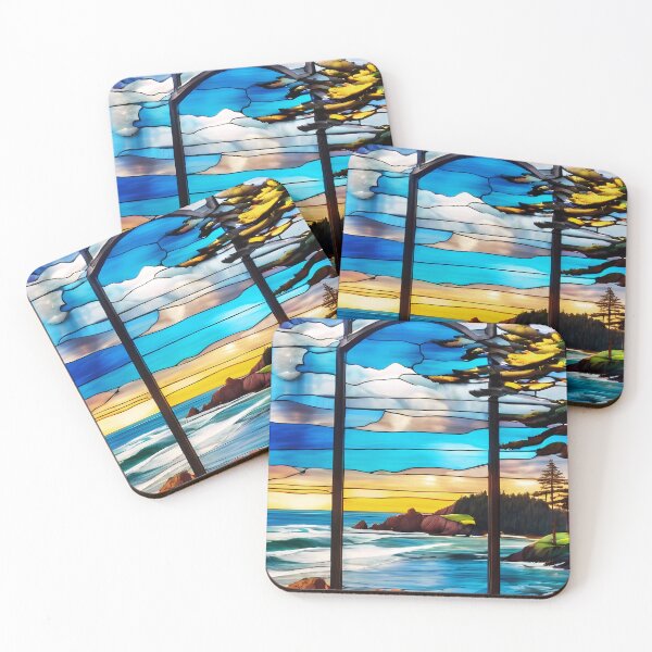 Item preview, Beautiful Stained Glass Style Design Of The Oregon Coast designed and sold by OregonsOwn.