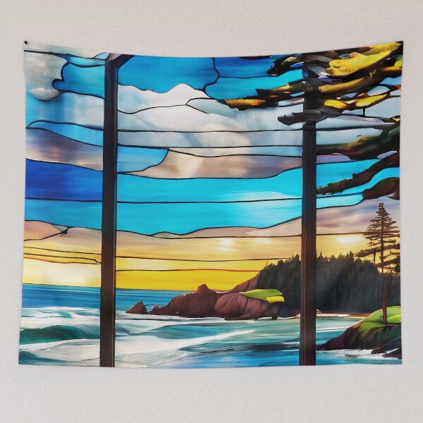Item preview, Beautiful Stained Glass Style Design Of The Oregon Coast designed and sold by OregonsOwn.